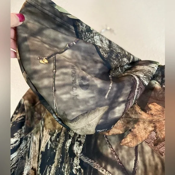 Mossy Oak~Men’s Fleece Hoodie~Built In Neck Gaiter~Zippered Front Pouch~Size L - Picture 10 of 13